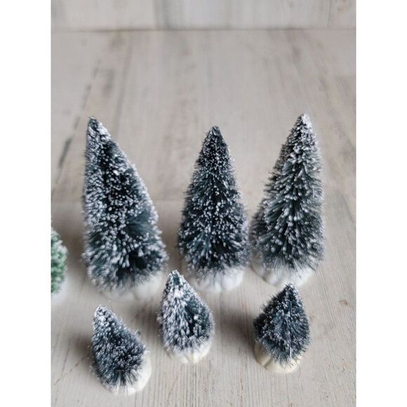 Vintage Lemax pine tree Snow set village accessory xmas - Picture 3 of 6